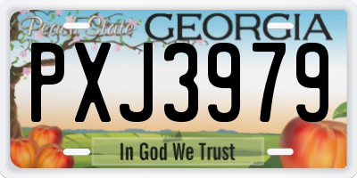 GA license plate PXJ3979