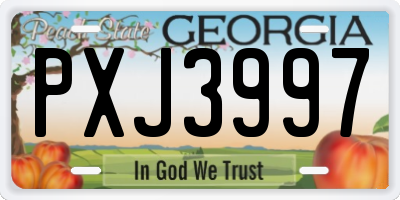 GA license plate PXJ3997