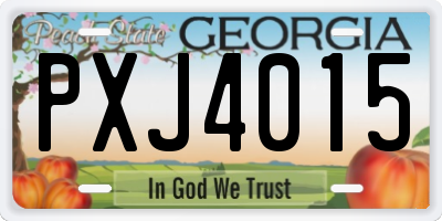 GA license plate PXJ4015
