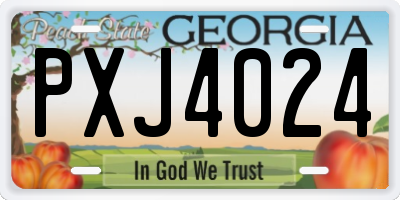 GA license plate PXJ4024