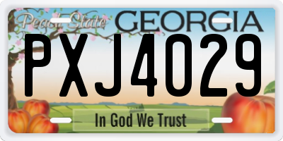 GA license plate PXJ4029