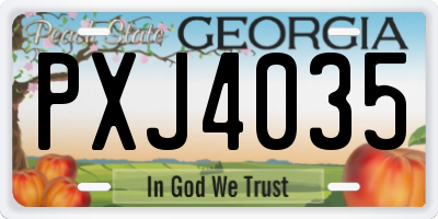 GA license plate PXJ4035
