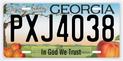 GA license plate PXJ4038