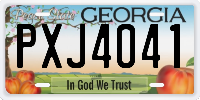 GA license plate PXJ4041