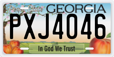 GA license plate PXJ4046