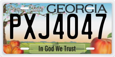 GA license plate PXJ4047