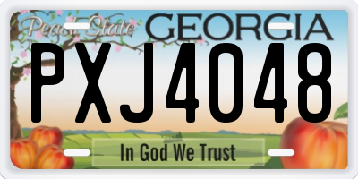 GA license plate PXJ4048