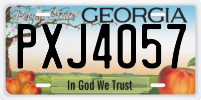 GA license plate PXJ4057