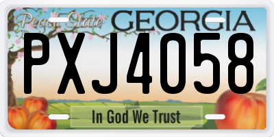 GA license plate PXJ4058