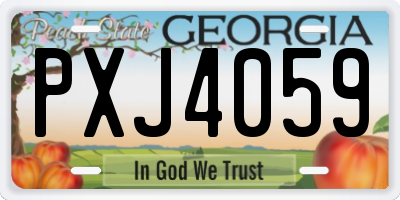 GA license plate PXJ4059