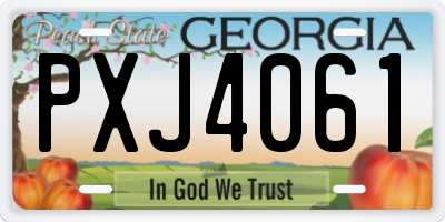 GA license plate PXJ4061