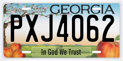 GA license plate PXJ4062