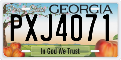 GA license plate PXJ4071