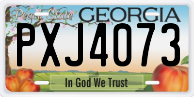 GA license plate PXJ4073