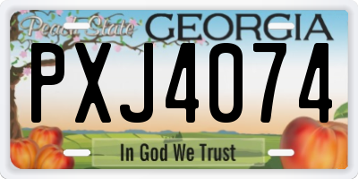 GA license plate PXJ4074