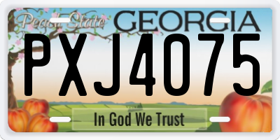 GA license plate PXJ4075