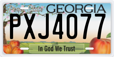 GA license plate PXJ4077