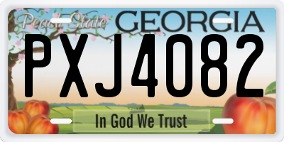 GA license plate PXJ4082