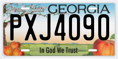 GA license plate PXJ4090