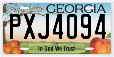 GA license plate PXJ4094