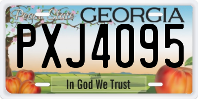 GA license plate PXJ4095