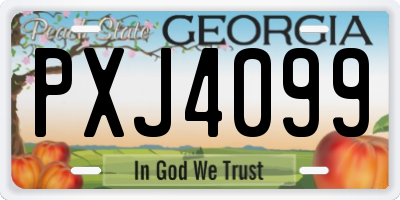 GA license plate PXJ4099