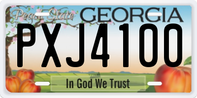 GA license plate PXJ4100