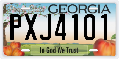 GA license plate PXJ4101