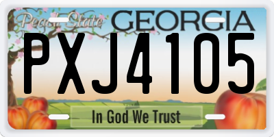GA license plate PXJ4105