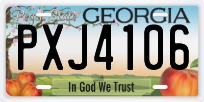 GA license plate PXJ4106