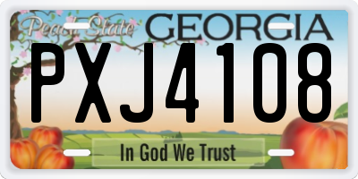 GA license plate PXJ4108