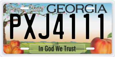 GA license plate PXJ4111