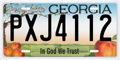 GA license plate PXJ4112
