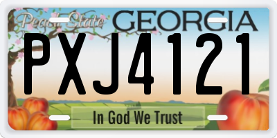 GA license plate PXJ4121