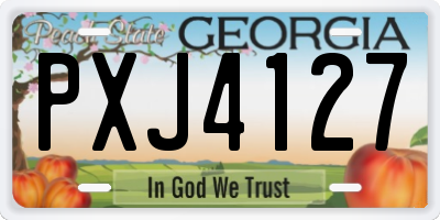GA license plate PXJ4127