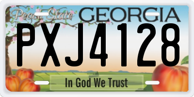 GA license plate PXJ4128