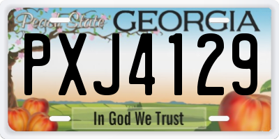 GA license plate PXJ4129
