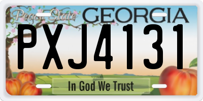 GA license plate PXJ4131
