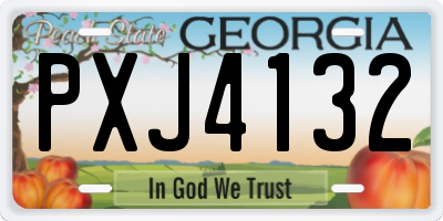 GA license plate PXJ4132