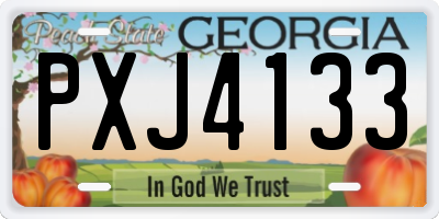 GA license plate PXJ4133