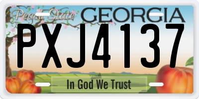 GA license plate PXJ4137