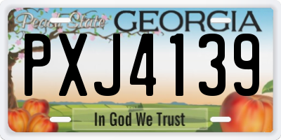 GA license plate PXJ4139