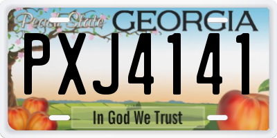 GA license plate PXJ4141