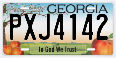 GA license plate PXJ4142