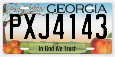 GA license plate PXJ4143