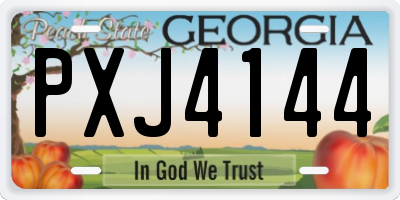 GA license plate PXJ4144
