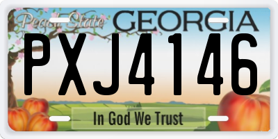 GA license plate PXJ4146