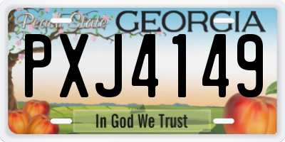 GA license plate PXJ4149