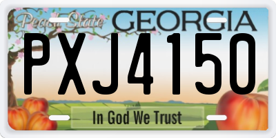 GA license plate PXJ4150