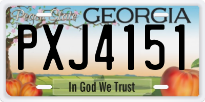 GA license plate PXJ4151